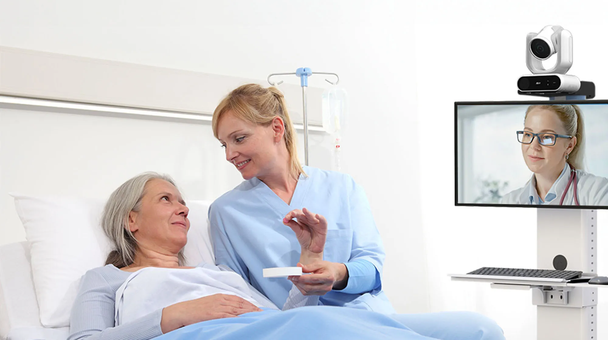 Tích hợp camera y tế MD330U với xe đẩy y tế